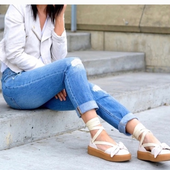 Fenty Puma Creeper Bow Tie Lace Up Espadrilles - Picture 2 of 12